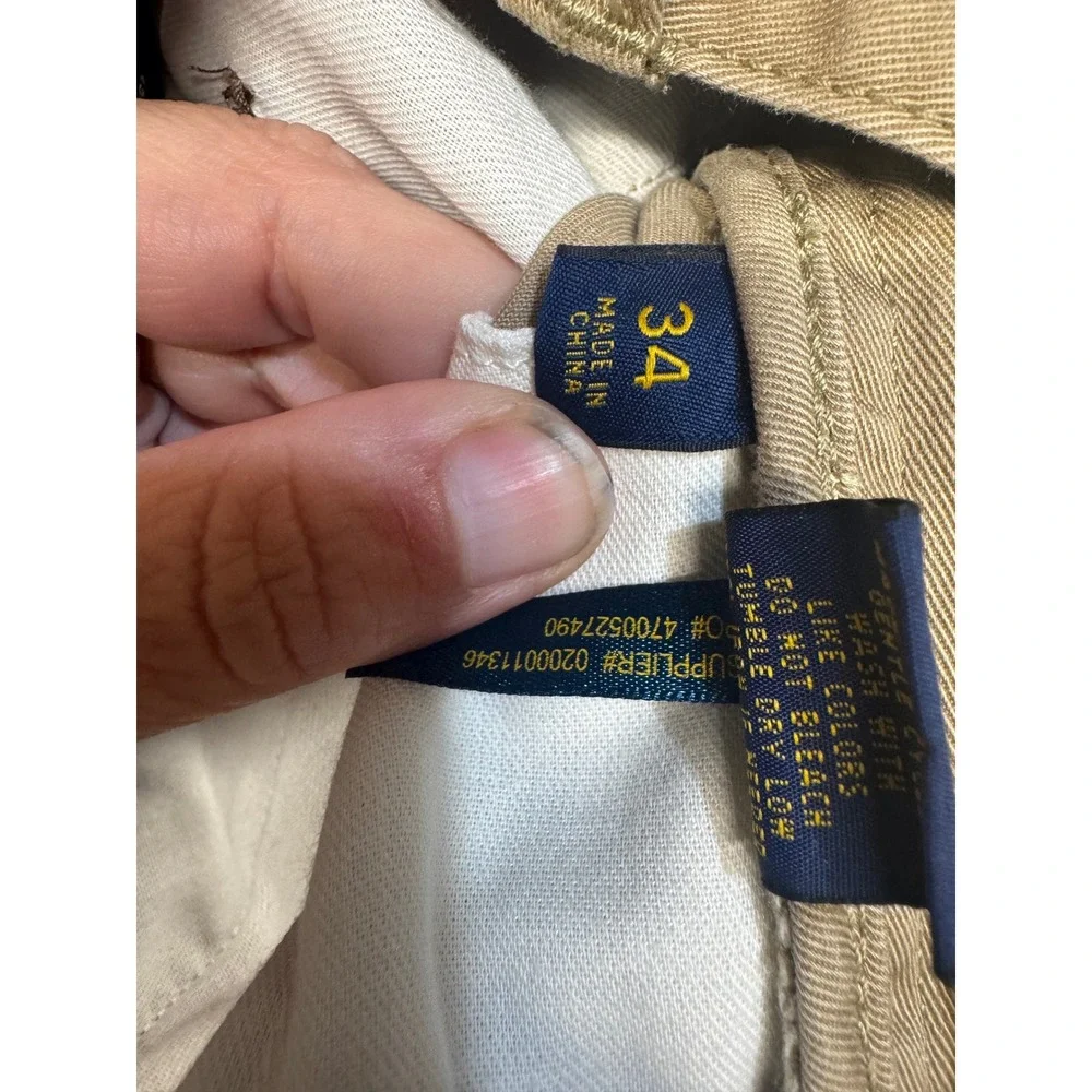 Polo Ralph Lauren Mens Relaxed Fit Chino Shorts Tan Khaki Cotton Twill Size 34